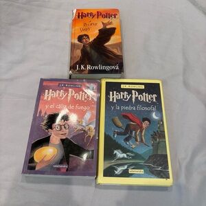 Harry Potter Spanish & Czech Books 3 Pc La Piedra Filosofal Caliz De Fuego +